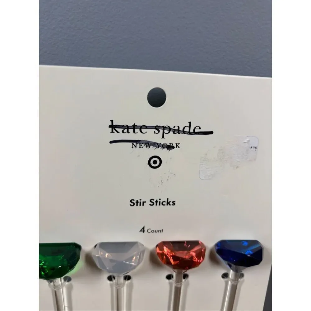 Kate Spade Target Acrylic Gem Drink Stir Sticks